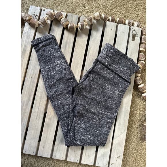 Lululemon Wunder Under Athletic Heathered Gray Black Leggings - Picture 2 of 8